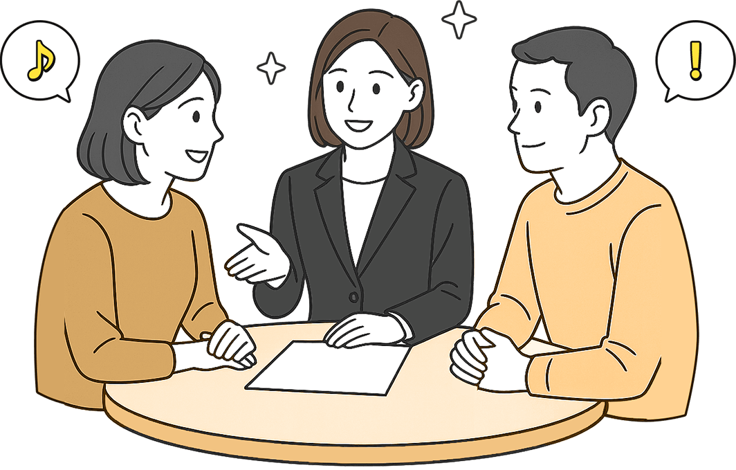 相談にのっているイラスト